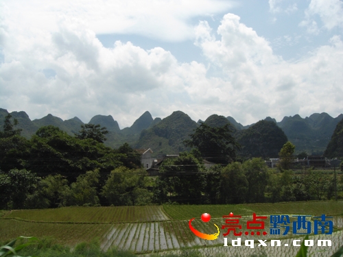 ★您好！敬請(qǐng)修改�。▓D5）郊外游，圖為迷人的興義市郊外萬(wàn)峰林風(fēng)景區(qū)納灰村。（李勁松   攝）.JPG